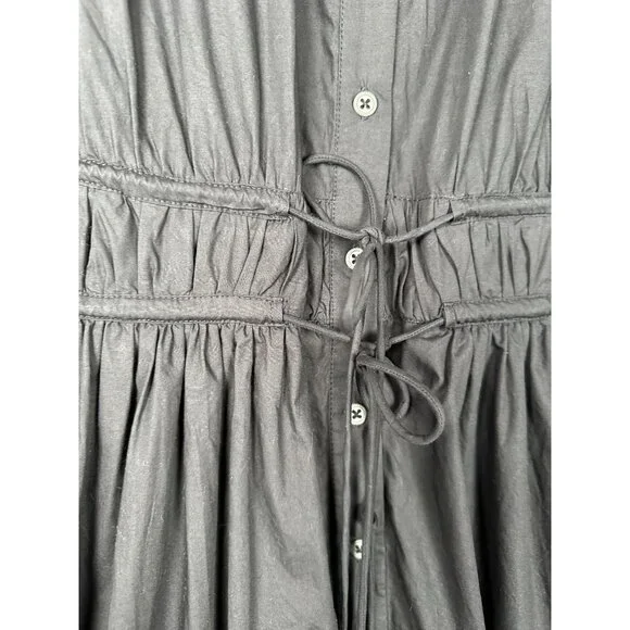 Anthropologie Maeve Midi Dress Size XL 16/18 Black Preppy Cotton Old Money Class - Picture 6 of 11